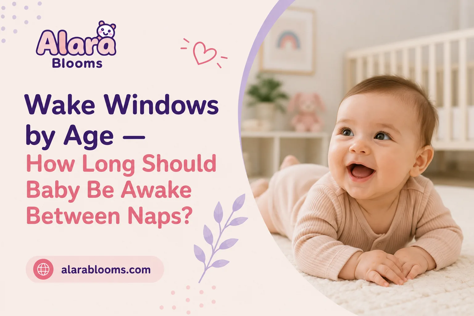Wake windows by age, how long should baby be awake between naps